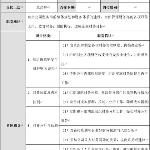 会计勤岗位职责