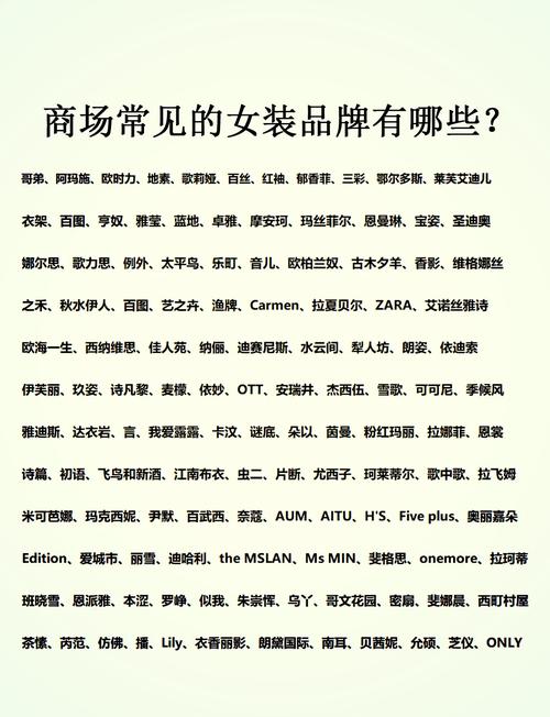 时装都包括哪些品牌