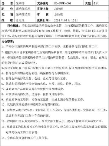 食品采购岗核心职责有哪些？